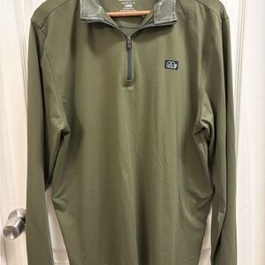 Good Good Savanna Q-Zip 1/4 Zip Stretch Mock Neck Golf Pullover Green Men's L